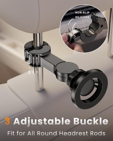 for Magsafe Car Headrest Phone Holder, 6 lb Strong Magnetic Force Headrest Phone Holder Car Mount for All Phone iPhone iPad Travel Accessories with Metal Ring, Black in Kuwait