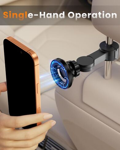 for Magsafe Car Headrest Phone Holder, 6 lb Strong Magnetic Force Headrest Phone Holder Car Mount for All Phone iPhone iPad Travel Accessories with Metal Ring, Black in Kuwait
