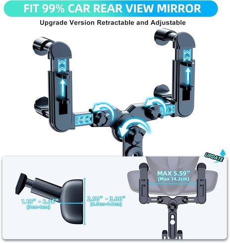 Phone Mount for Car, 360° Rotatable and Retractable Car Phone Holder Mount in Kuwait
