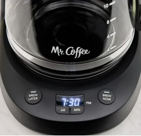 Mr. Coffee Programmable 4-Hour 12-Cup Automatic Drip Coffee Maker Digital Display Auto-Shutoff Black in Kuwait