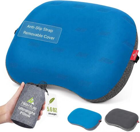 Hikenture Ultralight Inflatable Camping Pillow with Removable Cover, Blue in Saudi Arabia