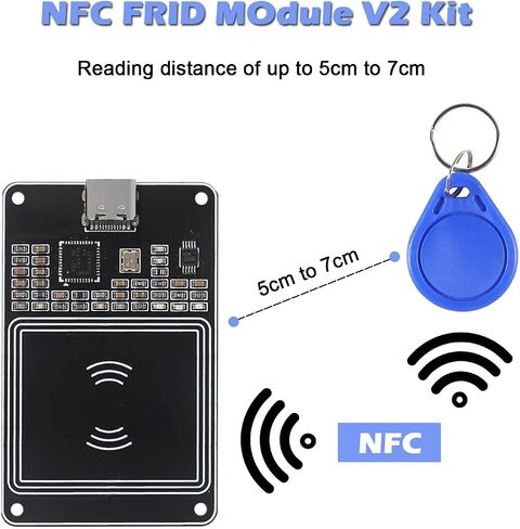 1 Set PN532 V2.0 RFID NFC Wireless Module PCB Attenna I2C IIC SPI HSU Type C Interface with IC S50 Card Key Card for Arduino DIY Smart Phone Android Phone in Saudi Arabia