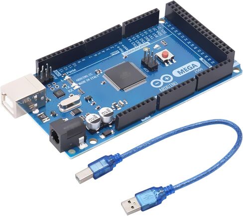Mega 2560 R3 Board Compatible with arduino for 3D Printers & Robotics - ATmega2560 Microcontroller with USB Cable, 54 I/O Pins & Upgraded Chipset for Advanced Makers in Kuwait