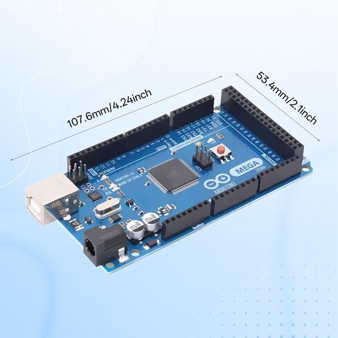 Mega 2560 R3 Board Compatible with arduino for 3D Printers & Robotics - ATmega2560 Microcontroller with USB Cable, 54 I/O Pins & Upgraded Chipset for Advanced Makers in Kuwait