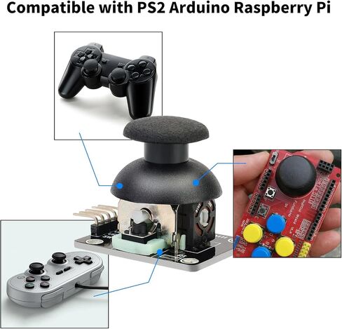 6 Pack Joystick Module Game Console Dual-Axis XY Joystick Module KY-023 Control Stick Sensor Board Compatible with PS2 Arduino Raspberry Pi in Saudi Arabia
