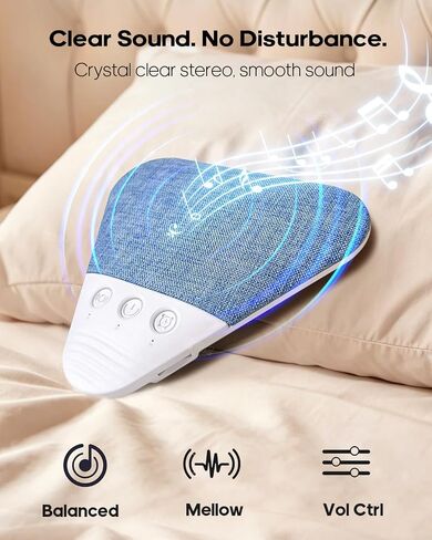 LENRUE Under Pillow Speaker for Sleeping, All New White Noise Bluetooth Pillow Speakers Under Pillow, Auto-Off Timer, Bluetooth 6.0, TF Slot, USB C Powered for Side Sleeper in Kuwait