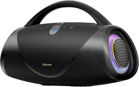 Hisense VoyageBoom - Portable Bluetooth Speaker,IP67 Waterproof,Dustproof, and Shockproof, Up to 24H Playback Time,Massive Bass,Ambient Light,Built-in Powerbank,Mic&Guitar Input,Bluetooth 6.0,Auracast in Kuwait