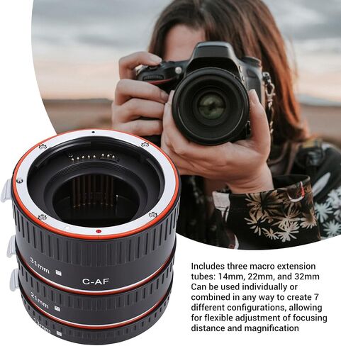 Diyeeni Macro Extension Tube Set 14mm 22mm 32mm with Electronic Contacts for EF S Camera Close Up Photography Extension Tubes Macro Adapter Rings in Kuwait