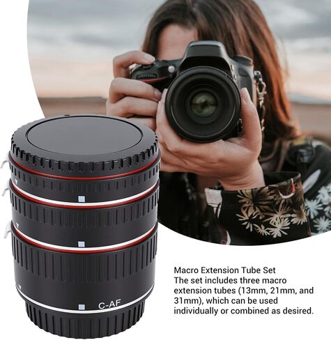 Diyeeni Macro Extension Tube Set for EF EFS Lens DSLR Cameras 13mm 21mm 31mm Extension Tubes with Auto Focus Electronic Contacts for Macro Photography in Kuwait
