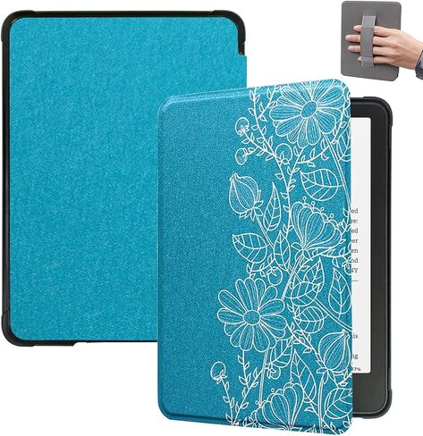 SCSVPN Case for 7'' Kindle Paperwhite (12th Generation, 2024) and Kindle Colorsoft Signature Edition, All-new Slim Lightweight PU Leather Protective Cover with Auto Sleep/Wake, Hand Strap - Bookshelf in Saudi Arabia