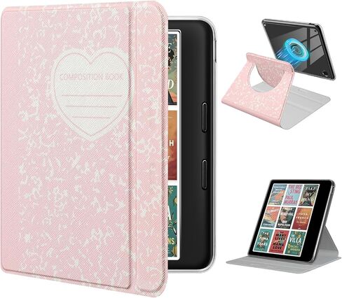 Rotating Case for Kobo Libra 7" & Tolino Vision – 360° Rotating, Love Pink in Kuwait