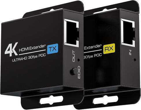 4K HDMI Extender Over CAT6/7 4K30Hz Upto 131ft/40m 1080P Upto 196ft/60m HDMI Balun Over Single Ethernet Support EDID and POC (Power Only Supplied to The TX End) in Kuwait