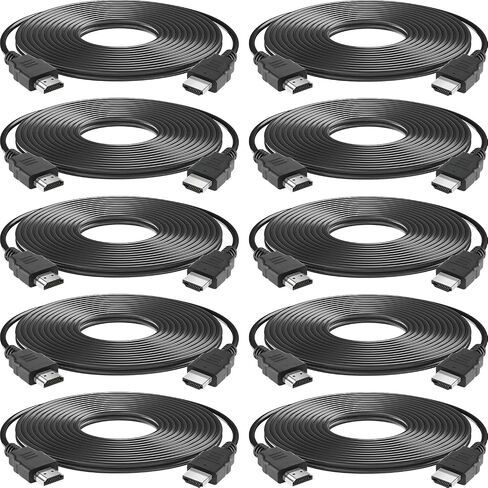HDMI Cable 10 Pack 3ft, 18Gbps High Speed HDMI Braided Cord,1080p@60Hz,Dolby TrueHD,DTS-HD Compatible with Laptop, Monitor, PS3,TV, More in Kuwait
