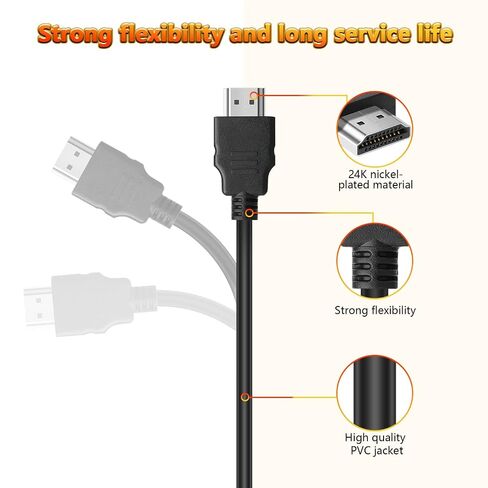 HDMI Cable 10 Pack 3ft, 18Gbps High Speed HDMI Braided Cord,1080p@60Hz,Dolby TrueHD,DTS-HD Compatible with Laptop, Monitor, PS3,TV, More in Kuwait