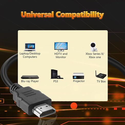 HDMI Cable 10 Pack 3ft, 18Gbps High Speed HDMI Braided Cord,1080p@60Hz,Dolby TrueHD,DTS-HD Compatible with Laptop, Monitor, PS3,TV, More in Kuwait