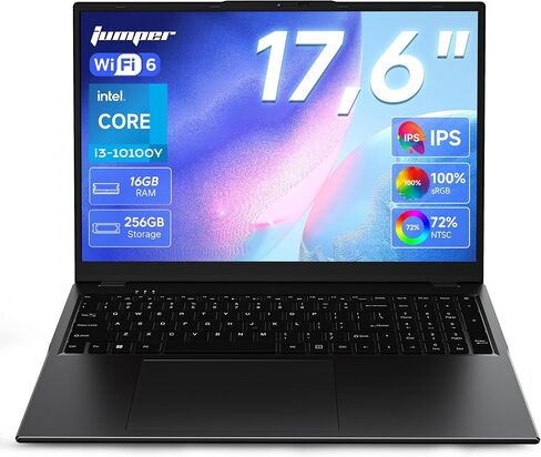 jumper 17.6" Laptop, i3-10100Y CPU, 16GB RAM 256 SSD, 100% sRGB FHD Display in Saudi Arabia