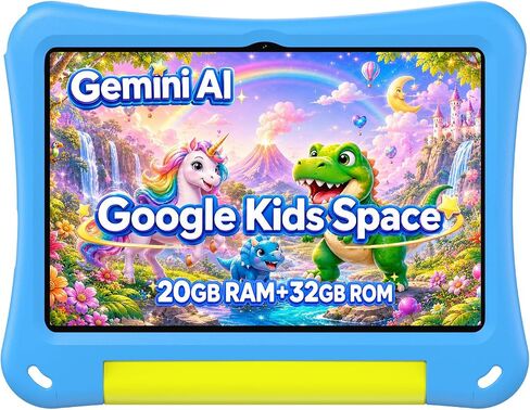 SVITOO Kids Tablet 10 Inch, Android 16 Parental Controls Blue Dinosaur Case in Kuwait