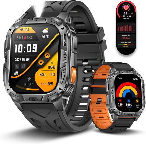 Military Smart Watch for Men with Flashlight (Answer/Make Calls) in Kuwait