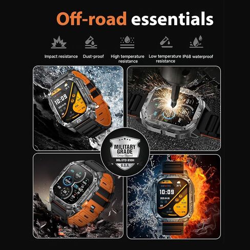 Military Smart Watch for Men with Flashlight (Answer/Make Calls) in Kuwait