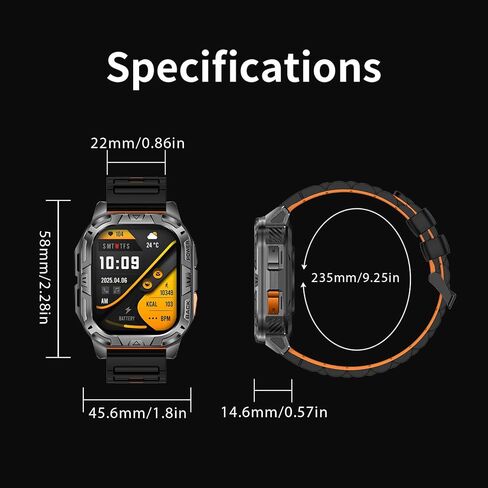 Military Smart Watch for Men with Flashlight (Answer/Make Calls) in Kuwait