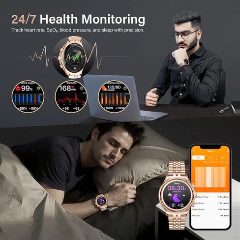 2026 Luxury Smart Watch for Men, Rotating Dial (Axe-Cut Bezel) Smartwatch, 1.32" AMOLED Display, Heart Rate, Blood Pressure, SpO2, Sleep Monitor, Stainless Steel Build, Compatible Android and iOS in Kuwait