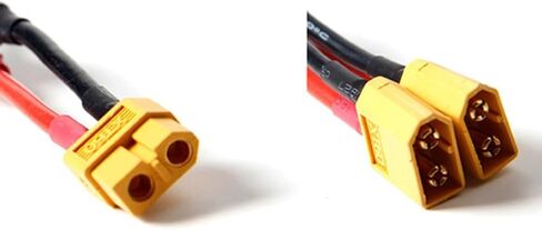 Tofficu Xt60 Parallel Battery Connector Cable Dual Extension Y Splitter with One Male and Two Female Xt60 Connections Sturdy Hard Plastic for Rc Battery Connection and Longer Flying Time in Kuwait