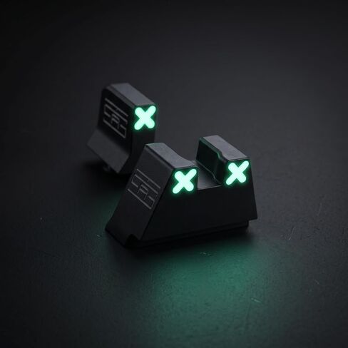 TSA® XXX Glow Co Witness Tall Sights for Glock® MOS & Standard Models Gen 1-6 – Green XXX Pattern – Fits G17 G19 G19X G45 G47 & More in Saudi Arabia