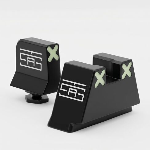 TSA® XXX Glow Co Witness Tall Sights for Glock® MOS & Standard Models Gen 1-6 – Green XXX Pattern – Fits G17 G19 G19X G45 G47 & More in Saudi Arabia