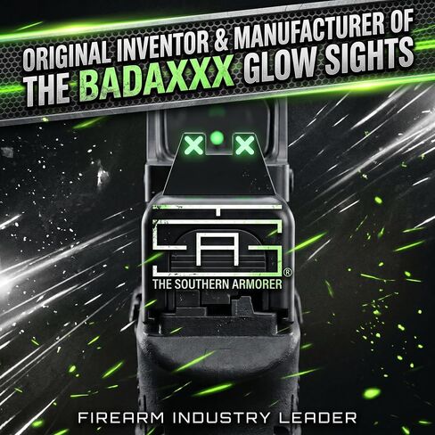 TSA® XXX Glow Co Witness Tall Sights for Glock® MOS & Standard Models Gen 1-6 – Green XXX Pattern – Fits G17 G19 G19X G45 G47 & More in Saudi Arabia