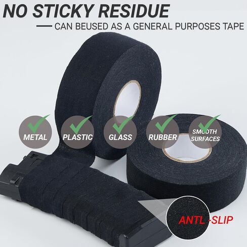 Tactical Grip Tape Handgun Grip Tape 1.5 Inch x 65Ft Black Tape Multipurpose Military Handle Protector, Non-Slip Tape for Guns, Rifles and Shotguns Black in Kuwait