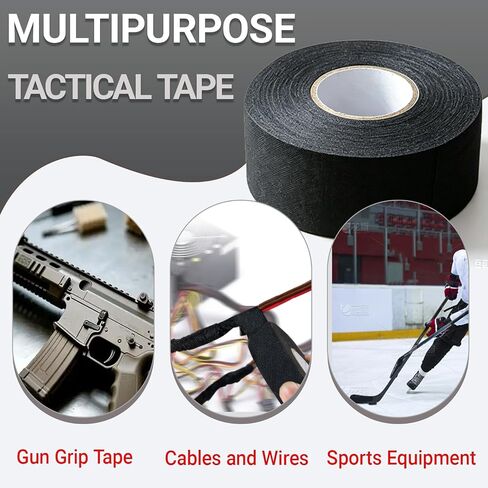 Tactical Grip Tape Handgun Grip Tape 1.5 Inch x 65Ft Black Tape Multipurpose Military Handle Protector, Non-Slip Tape for Guns, Rifles and Shotguns Black in Kuwait