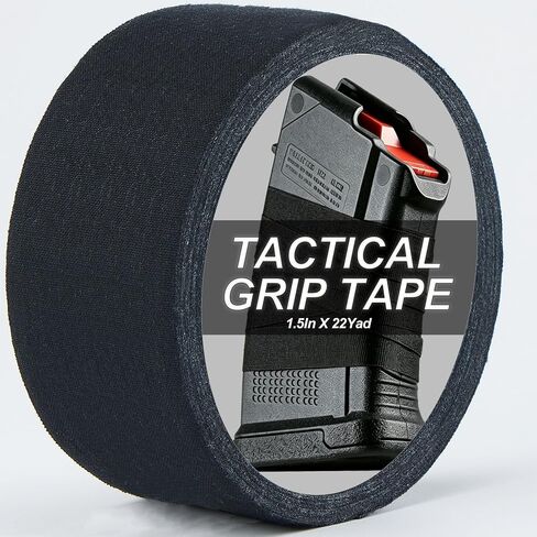 Tactical Grip Tape Handgun Grip Tape 1.5 Inch x 65Ft Black Tape Multipurpose Military Handle Protector, Non-Slip Tape for Guns, Rifles and Shotguns Black in Kuwait