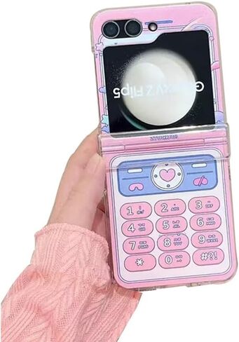 Kawaii Hinge Protector Case for Samsung Galaxy Z Flip 7, Pink in Kuwait