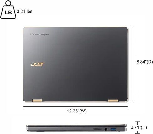 iCarp Customized Laptop Made with Acer Chromebook Plus Spin 714 2-in-1 Laptop 14" WUXGA Touchscreen 100% sRGB Intel 8-core Ultra 5 115U 8GB RAM 128GB/256GB/512GB/1TB/2TB SSD Backlit Thunderbolt in Kuwait
