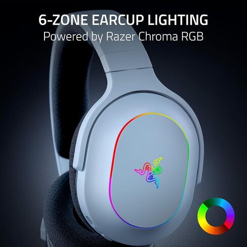 Razer Barracuda X Chroma Wireless Gaming Headset: 2.4GHz Wireless & Bluetooth - Lightweight - Chroma RGB - 40mm Drivers - 70 Hr Battery - for PC, Mac, PS5, Switch, Smartphone - White (Renewed) in Kuwait