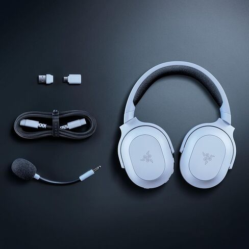 Razer Barracuda X Chroma Wireless Gaming Headset: 2.4GHz Wireless & Bluetooth - Lightweight - Chroma RGB - 40mm Drivers - 70 Hr Battery - for PC, Mac, PS5, Switch, Smartphone - White (Renewed) in Kuwait