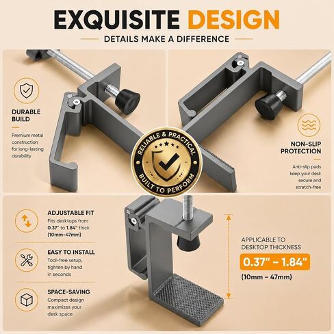 JAKO Headphone Stand for Desk, Aluminum Alloy Foldable Headphone Holder - Headset Stand Hook Mount, PC Gaming Headset Holder Under Desk Clamp for Office, Computer, Student Class Table, Handmade Table in Kuwait
