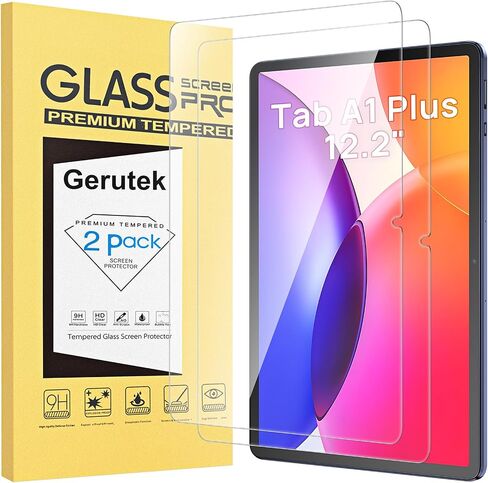 Gerutek Screen Protector 2 Pack for TCL Tab A1Plus 12.2 inch 2026 Tempered Glass Film, HD Clear, 9h Hardness, Anti Scratch For TCL Tab A1Plus 12.2" in Kuwait
