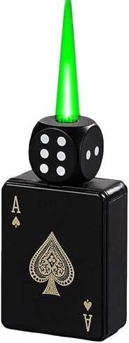 Cool Lighters, Jet Torch Lighter, Ace Card Lighters, Toker Poker and Dice Design Lighter, Butane Refillable for Outdoor, Indoor, Camping, BBQ, Candle, Birthday, Gift (Fuel Not Included) in Kuwait