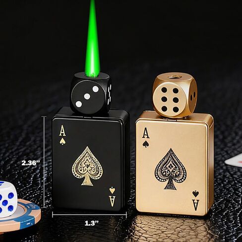 Cool Lighters, Jet Torch Lighter, Ace Card Lighters, Toker Poker and Dice Design Lighter, Butane Refillable for Outdoor, Indoor, Camping, BBQ, Candle, Birthday, Gift (Fuel Not Included) in Kuwait