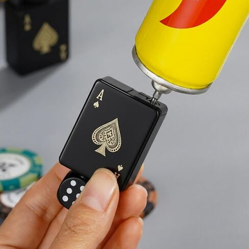 Cool Lighters, Jet Torch Lighter, Ace Card Lighters, Toker Poker and Dice Design Lighter, Butane Refillable for Outdoor, Indoor, Camping, BBQ, Candle, Birthday, Gift (Fuel Not Included) in Kuwait