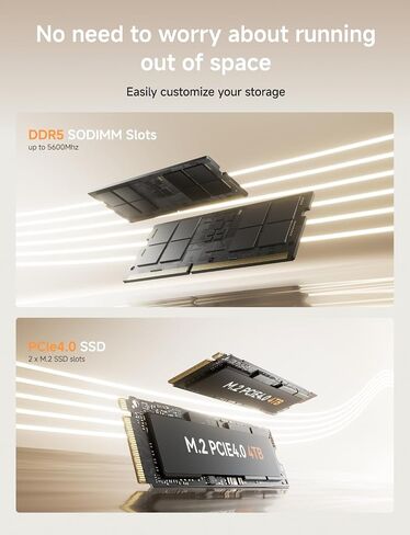 MINISFORUM Mini PC UM760 Slim, AMD Ryzen 5 7640HS Processor(6C/12T, Up to 5.0GHz), 16GB DDR5 RAM & 1TB PCIe 4.0 SSD Mini Computer, Support 8K@60Hz HDMI 2.1/USB4 Output, WIFI6E/BT5.3/Auto Power On in Saudi Arabia