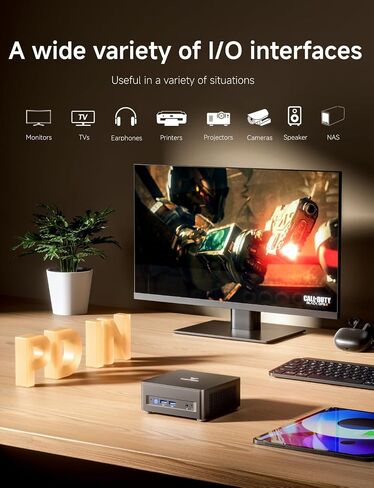 MINISFORUM Mini PC UM760 Slim, AMD Ryzen 5 7640HS Processor(6C/12T, Up to 5.0GHz), 16GB DDR5 RAM & 1TB PCIe 4.0 SSD Mini Computer, Support 8K@60Hz HDMI 2.1/USB4 Output, WIFI6E/BT5.3/Auto Power On in Saudi Arabia