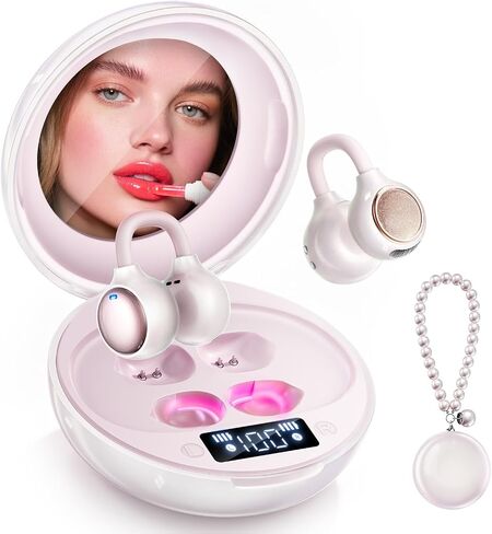 Open Ear Clip On Earbuds Wireless Headphones with Mirror(Skin) in Kuwait