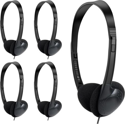 30 Pack Headphones Bulk for Classroom Wired On Ear for School Black in Kuwait