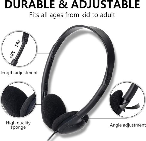 30 Pack Headphones Bulk for Classroom Wired On Ear for School Black in Kuwait