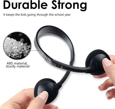 30 Pack Headphones Bulk for Classroom Wired On Ear for School Black in Kuwait