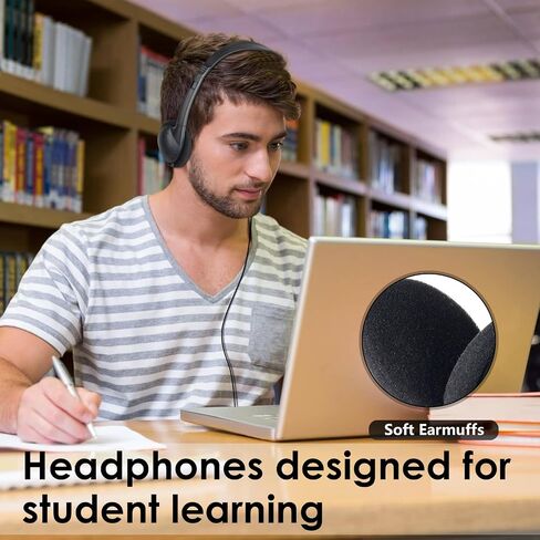 30 Pack Headphones Bulk for Classroom Wired On Ear for School Black in Kuwait