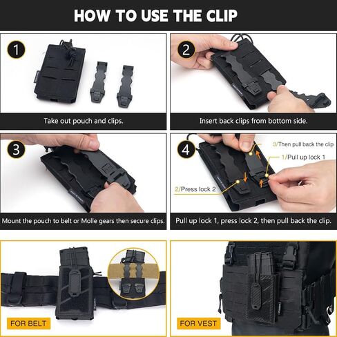 IDOGEAR Tactical Phone Pouch for 6.7 Phones, Molle-Compatible Waist Pack, 500D Nylon EDC Outdoor Holster Fits iPhone/Samsung(Black) in Kuwait