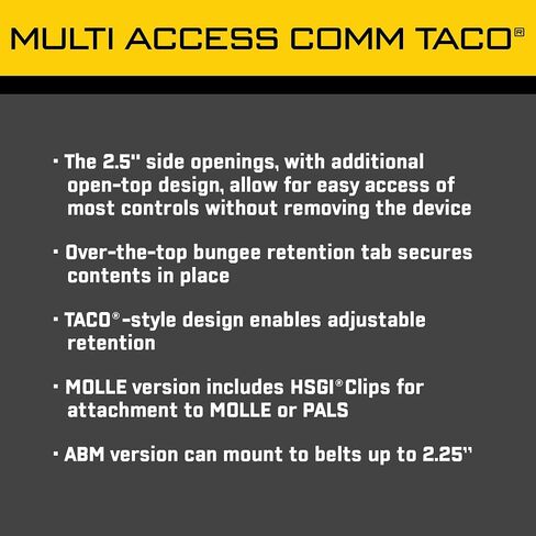 High Speed Gear - Multi-Access Comm (MAC™) Taco MOLLE Pouch, Police Gear & Military Gear, MOLLE Radio Pouch, Tactical Pouch for Professionals in Saudi Arabia